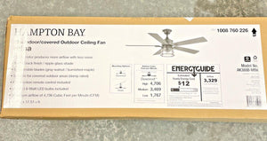 Hampton Bay Hilna 52 in. Indoor/Outdoor Black Ceiling Fan Light and Remote