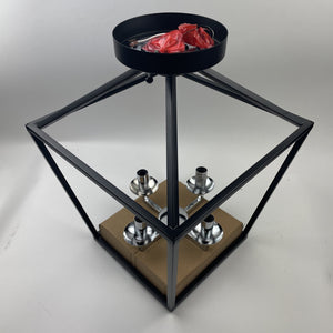 Home Decorators Weyburn 16.5 in. 4-Light Black and Chrome Mount Ceiling Light