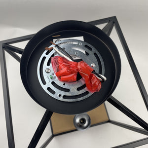 Home Decorators Weyburn 16.5 in. 4-Light Black and Chrome Mount Ceiling Light