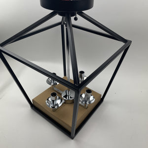 Home Decorators Weyburn 16.5 in. 4-Light Black and Chrome Mount Ceiling Light