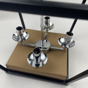 Home Decorators Weyburn 16.5 in. 4-Light Black and Chrome Mount Ceiling Light