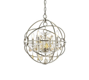 Elegant Lighting 1130D17-GT/RC Geneva 4 Light 17"W Crystal - Nickel