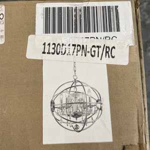 Elegant Lighting 1130D17-GT/RC Geneva 4 Light 17"W Crystal - Nickel