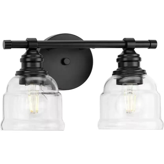 Progress Lighting P300374-31M Ambrose 13 in. 2-Light Matte Black Vanity Light