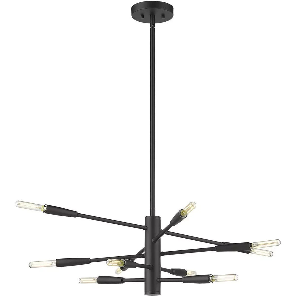 Z-Lite 737-10MB Ascension 10 Light 23 inch Matte Black Chandelier Ceiling Light