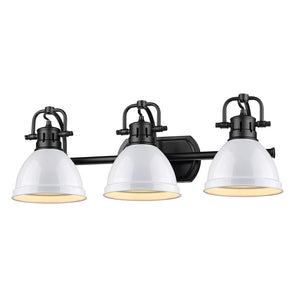 Golden Lighting 3602-BA3-BLK Duncan 3 Light 25"W Bathroom Vanity - White