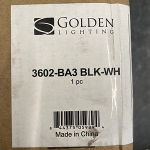 Golden Lighting 3602-BA3-BLK Duncan 3 Light 25"W Bathroom Vanity - White