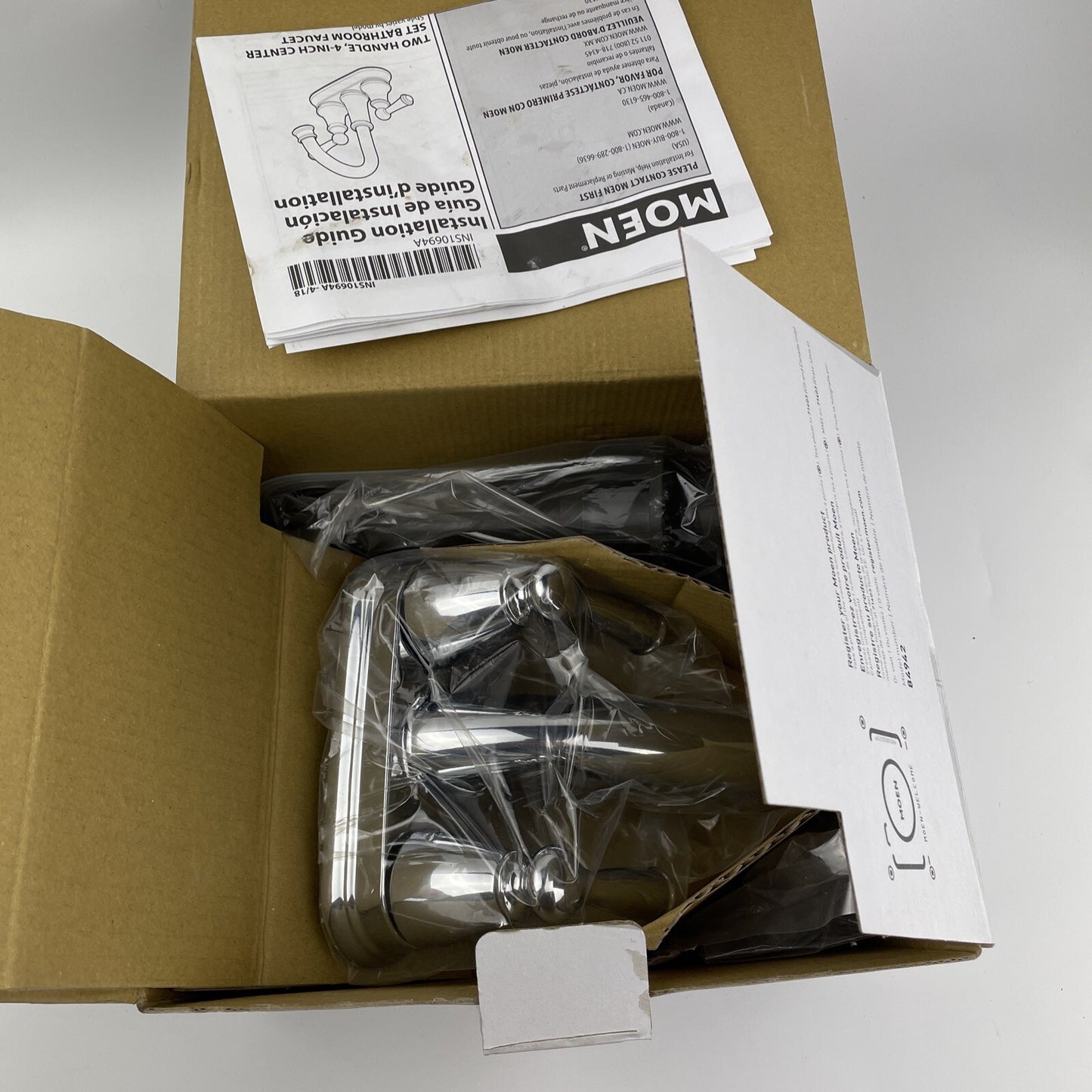 Moen 84942 Banbury Two-Handle Centerset Bathroom Sink Faucet - Chrome
