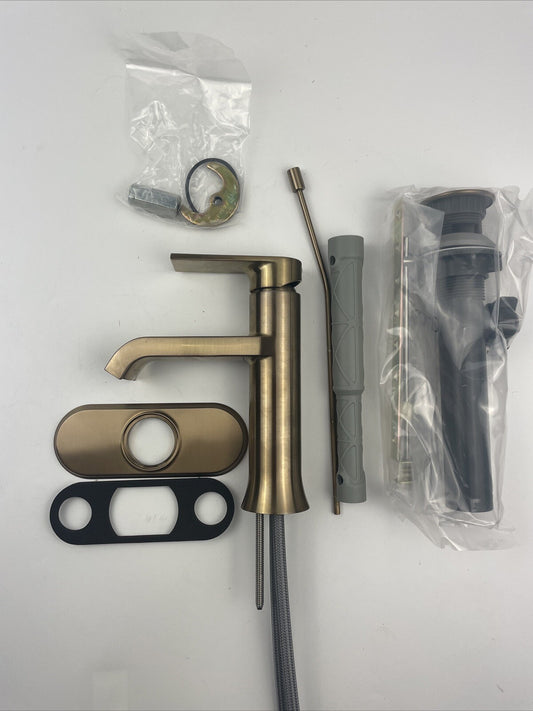 Moen WS84760BZG Genta Single Hole Single-Handle Bathroom Faucet - Bronzed Gold
