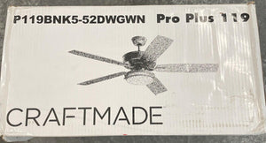 Craftmade Lighting P119BNK5-52DWGWN Pro Plus 119 Series - 52 Inch 5 Blade