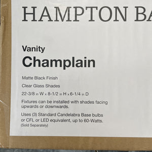Hampton Bay 1023HBMBDI Champlain 3-Light Matte Black Bathroom Vanity Light