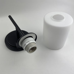 Kichler 55140BK Ali  Black Bathroom Wall Sconce Light Satin Etched Opal Glass