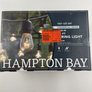 Hampton Bay 12-Light 24 ft Black Indoor/Outdoor Incandescent Edison String Light