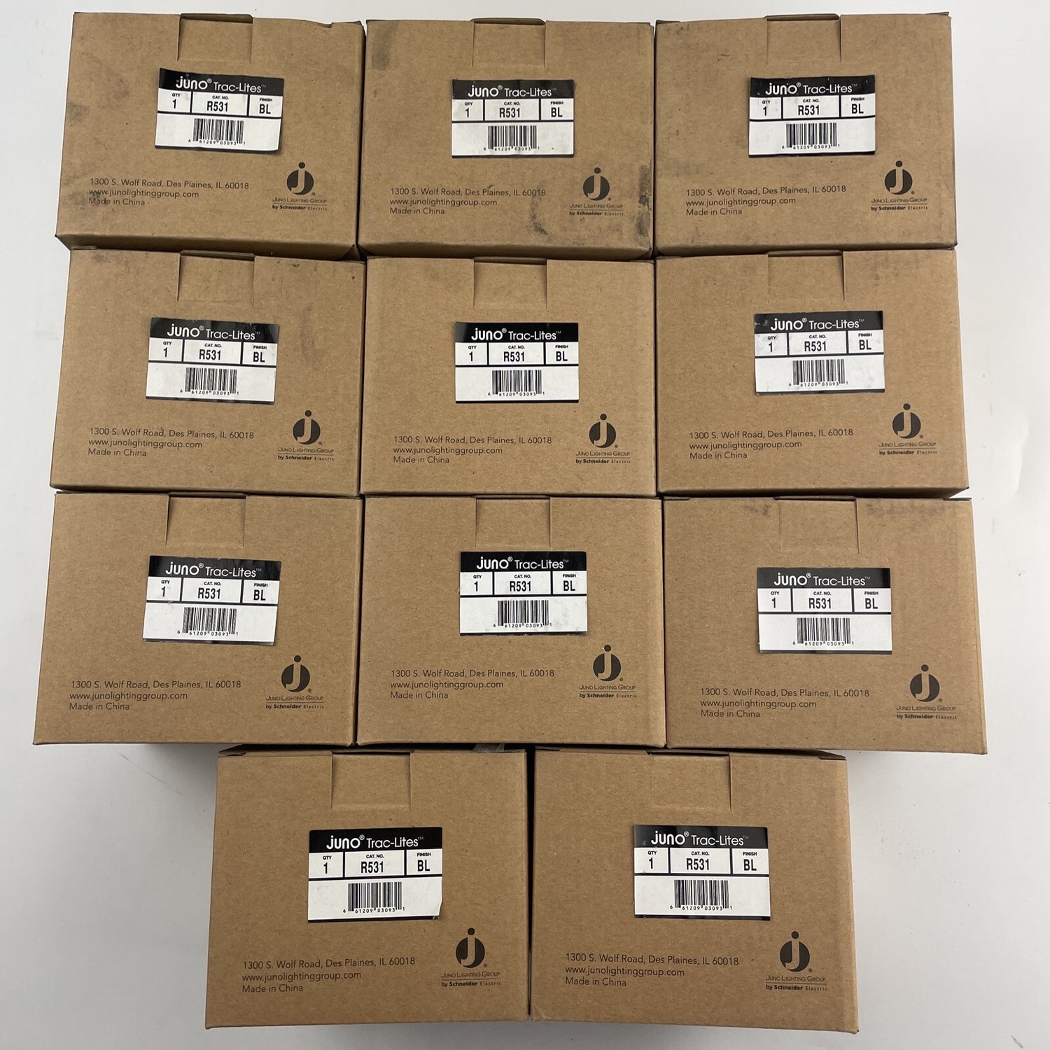 11 - Juno Trac-Lite Black Flared-Gimbal 75W PAR30 Lights. Bulb Not Included