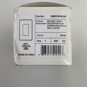 ENERLITES Midsize Screwless Decorator Wall Plate SI8831M-W-10PCS, White