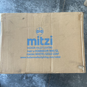 Mitzi Cadence 1 Light Medium Semi Flush, White/Gold Leaf - H368601M-WH-GL