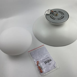 Mitzi Cadence 1 Light Medium Semi Flush, White/Gold Leaf - H368601M-WH-GL