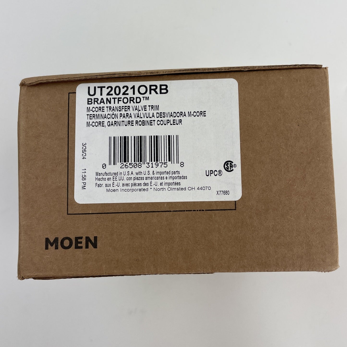 Moen UT2021ORB Brantford Single Handle M-CORE Valve Trim - Oil Rubbed Bronze