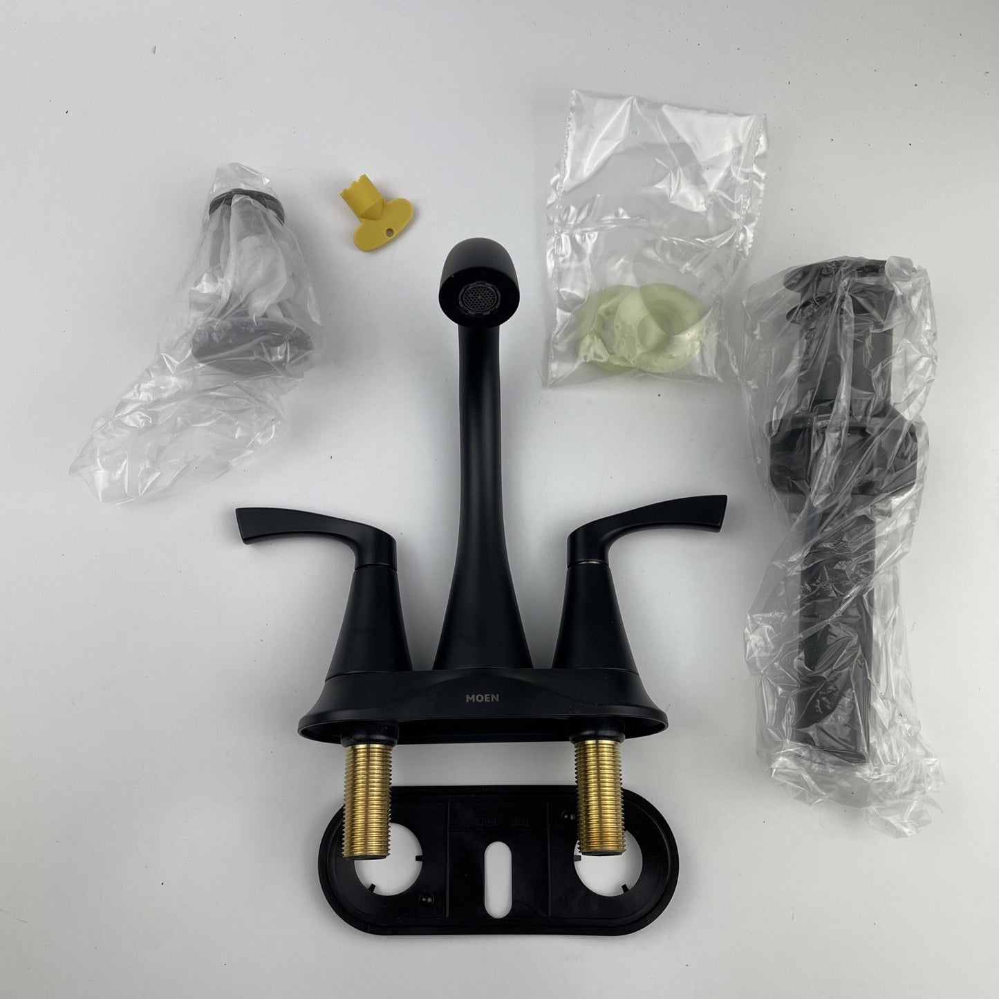 Moen 84467BL Korek 4 in. Centerset 2-Handle Bathroom Faucet - Matte Black