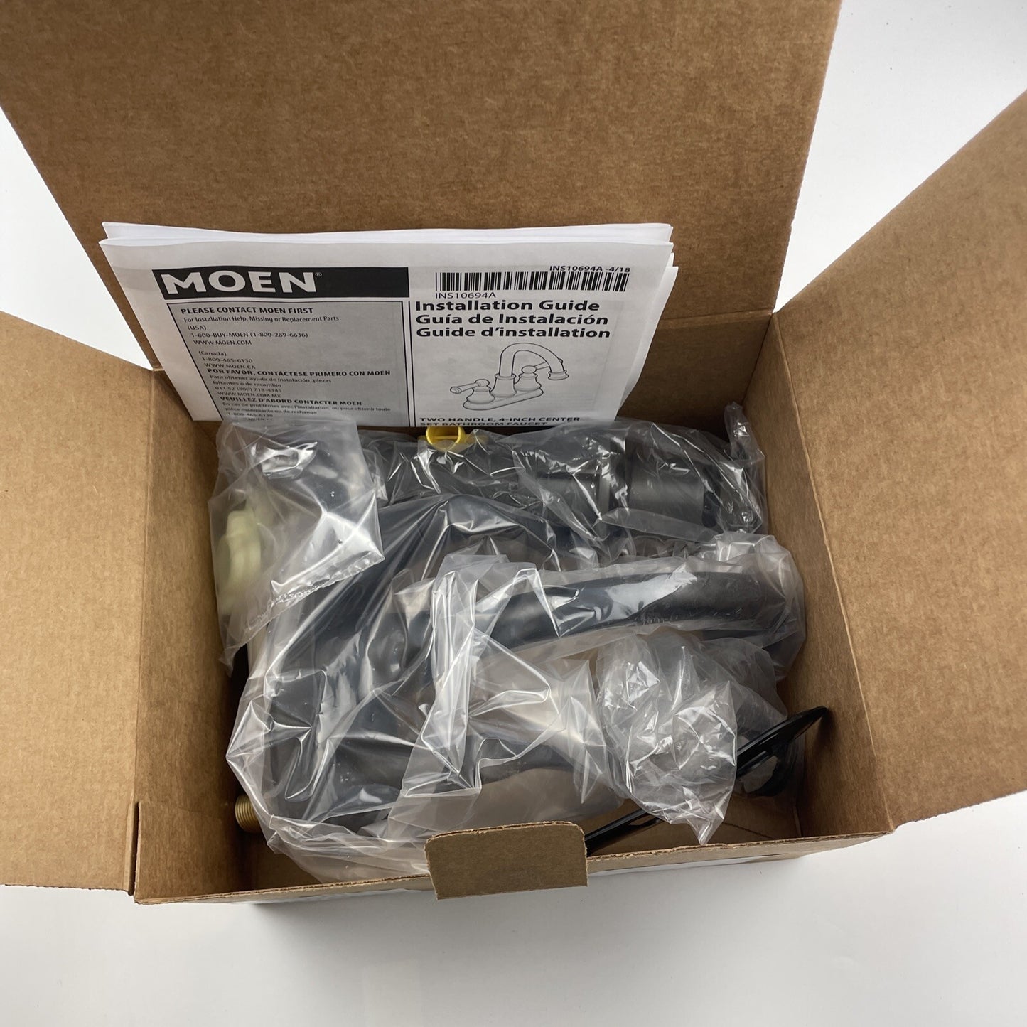 Moen 84467BL Korek 4 in. Centerset 2-Handle Bathroom Faucet - Matte Black