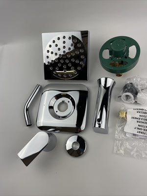 Moen 82466 Korek Single-Handle Rain Shower Tub & Shower Faucet with Valve Chrome