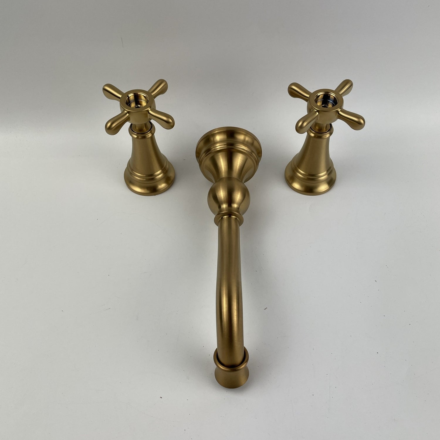 Moen TS42112BG Weymouth Wall Mount Widespread Bathroom Faucet - Brushed Gold