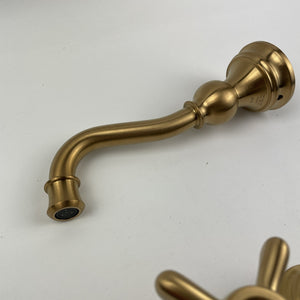 Moen TS42112BG Weymouth Wall Mount Widespread Bathroom Faucet - Brushed Gold