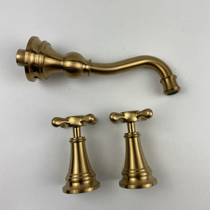 Moen TS42112BG Weymouth Wall Mount Widespread Bathroom Faucet - Brushed Gold