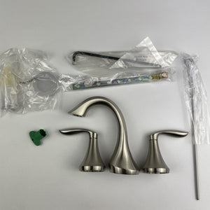 (READ) Moen T6420BN Eva 2-Handle Widespread Bathroom - Brushed Nickel