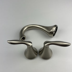 (READ) Moen T6420BN Eva 2-Handle Widespread Bathroom - Brushed Nickel