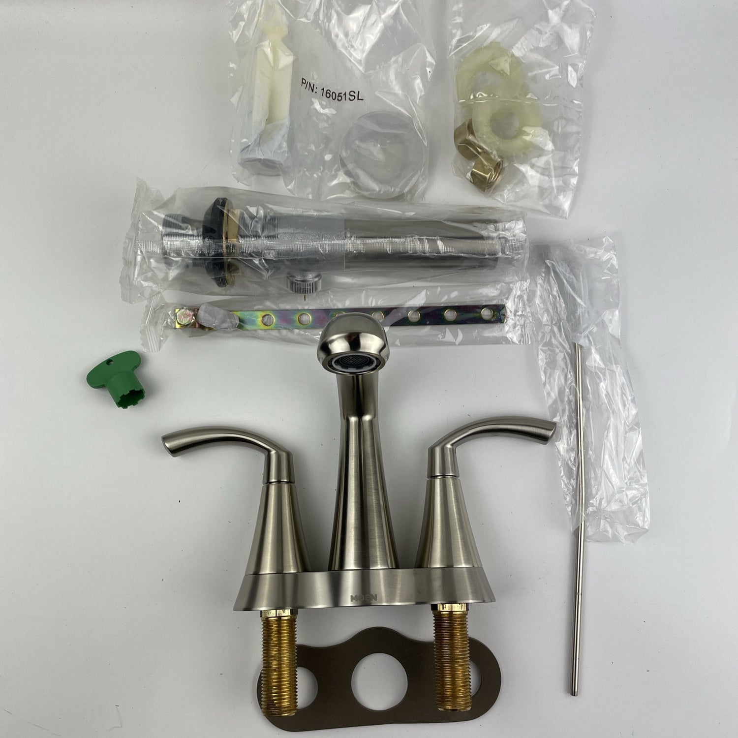 Moen 6172BN Glyde Two-Handle Centerset Bathroom Faucet - Brushed Nickel