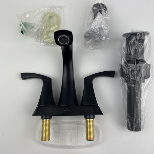 Moen 84506BL Lindor Two-Handle High Arc Bathroom Faucet - Matte Black
