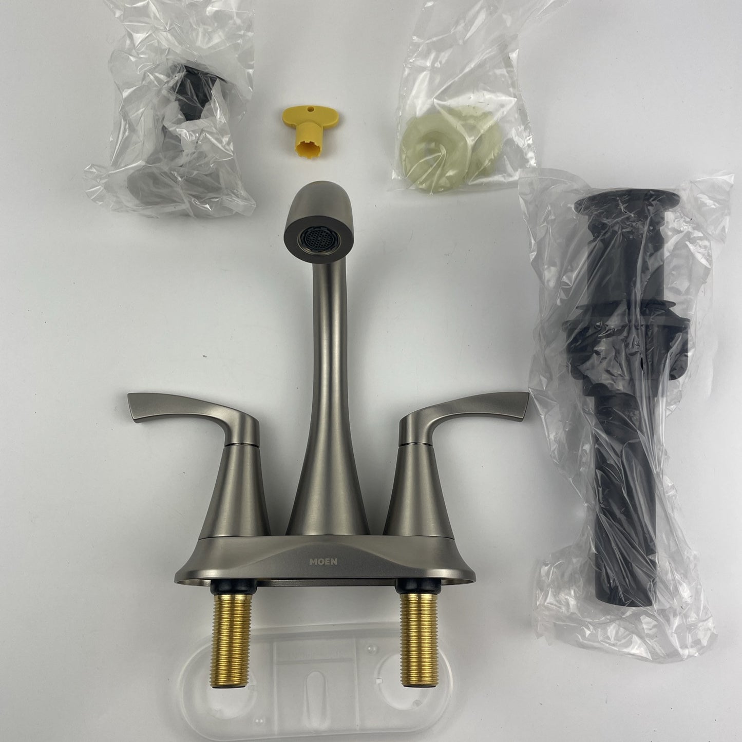 Moen 84467SRN Korek Centerset Bathroom Sink Faucet - Brushed Nickel