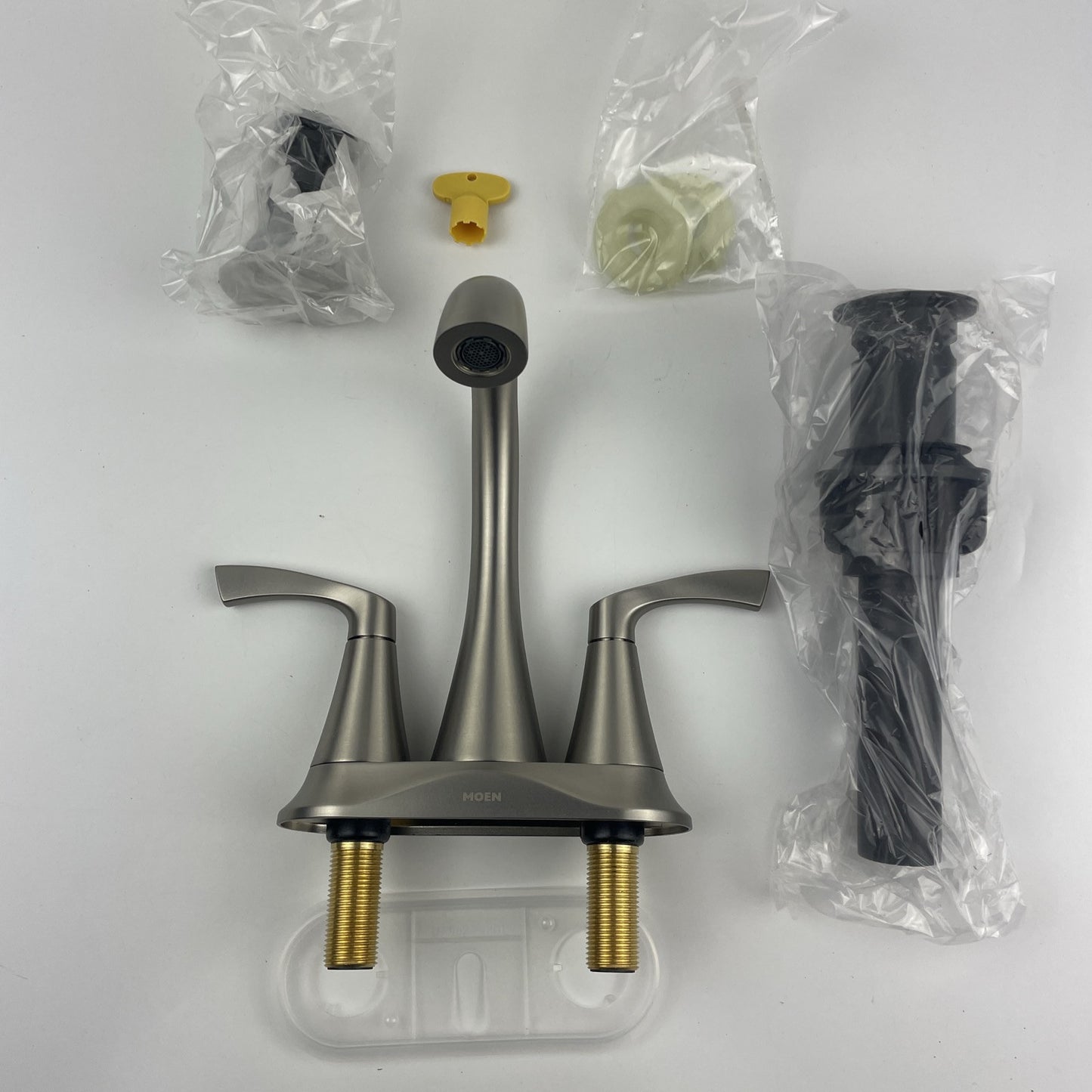 Moen 84467SRN Korek Centerset Bathroom Sink Faucet - Brushed Nickel