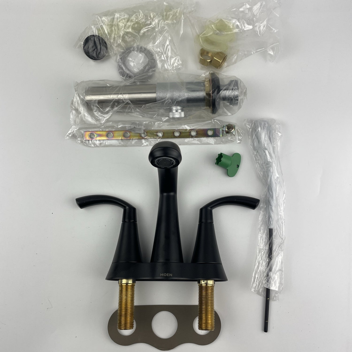 (READ) Moen 6172BL Glyde Two-Handle Centerset Bathroom Faucet - Matte Black