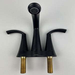 (READ) Moen 6172BL Glyde Two-Handle Centerset Bathroom Faucet - Matte Black