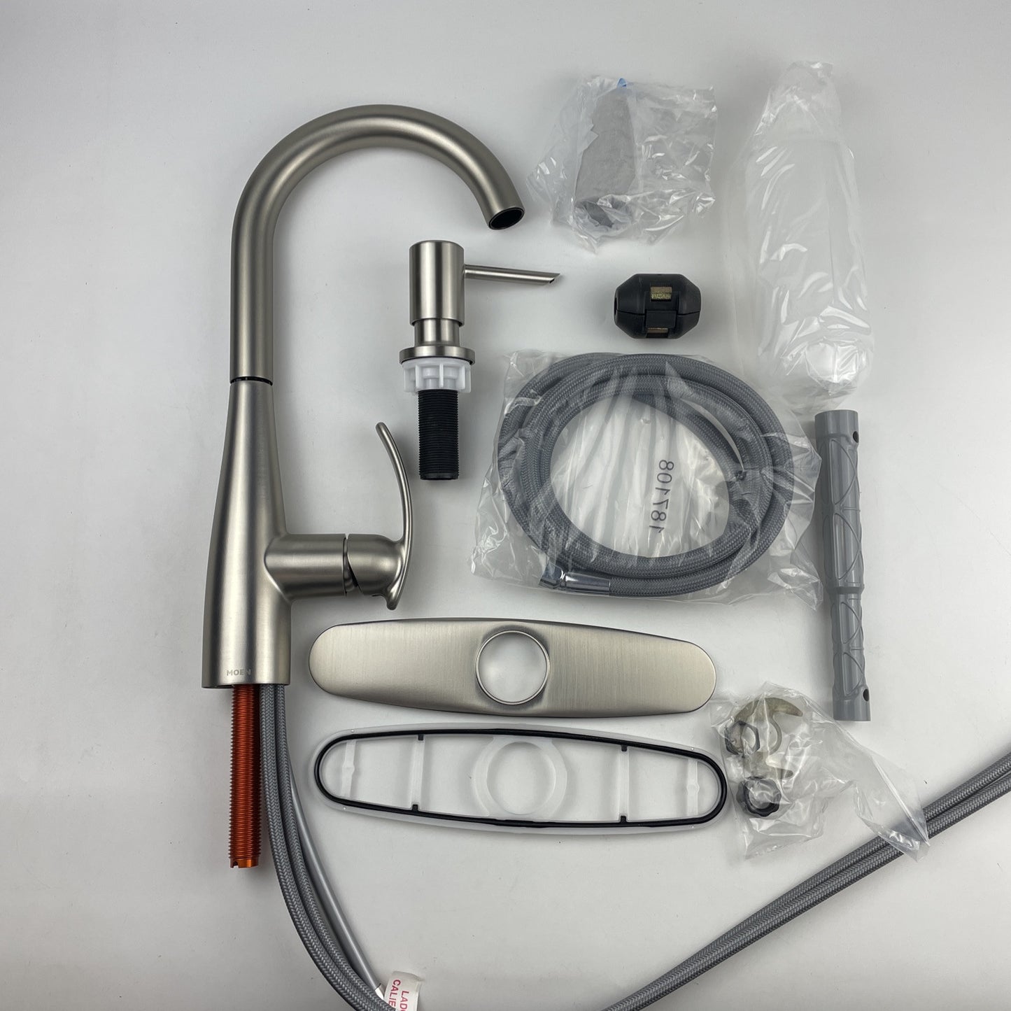 Moen 87932SRS Reyes Pulldown Kitchen Faucet Stainless W/Soap Dispenser - Chrome