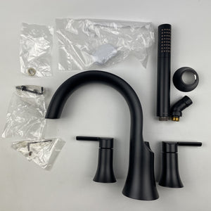 (READ) Moen TS984BL Doux Widespread Deck Mounted Roman Tub Filler - Matte Black
