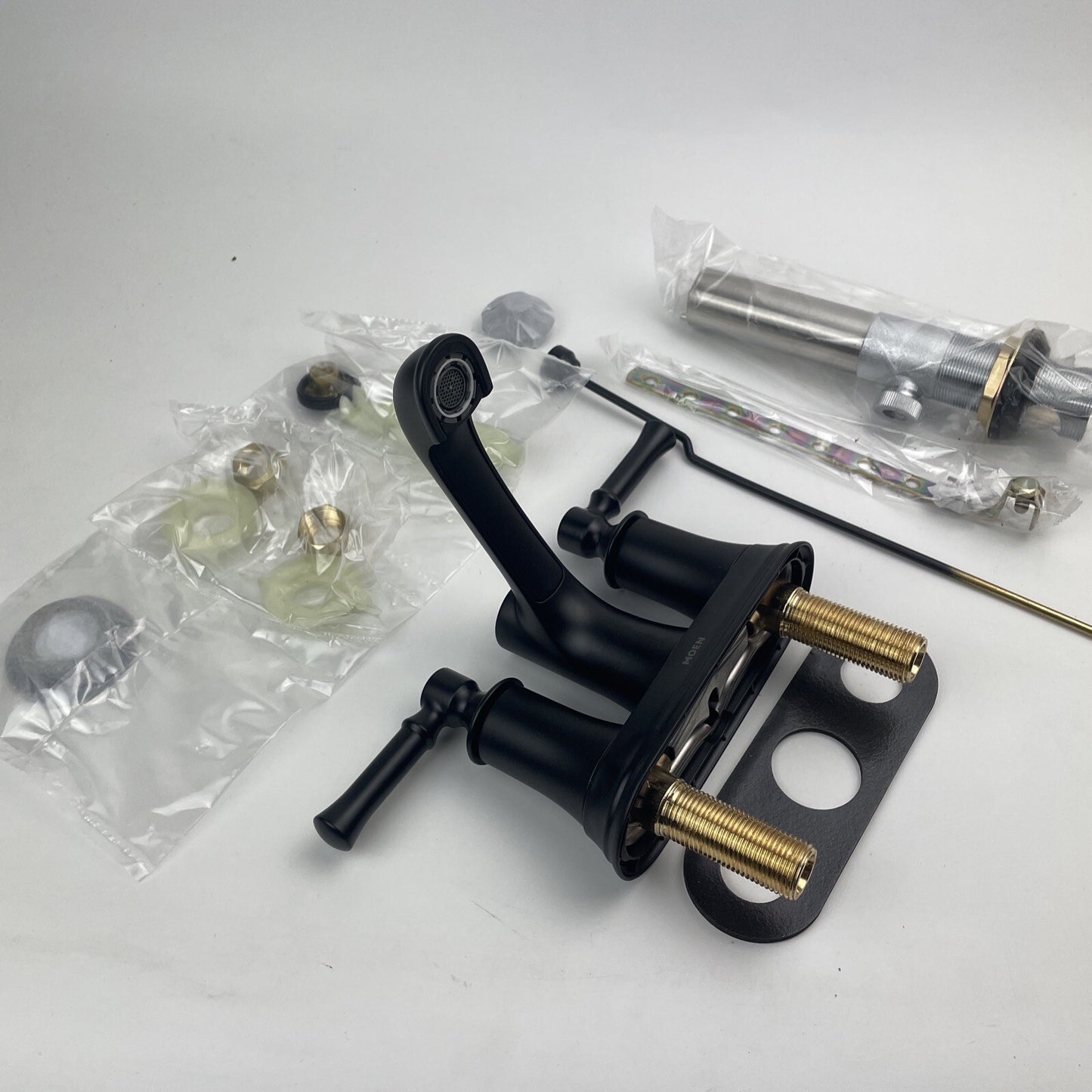 Moen 6802BL Dartmoor Two-Handle High Arc Bathroom Faucet - Matte Black