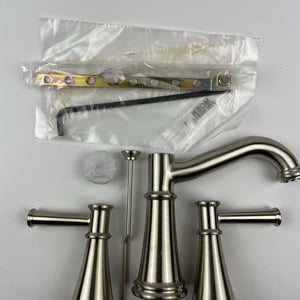 (READ) Moen T6405BN Belfield Two-Handle High Arc Bathroom Faucet Brushed Nickel