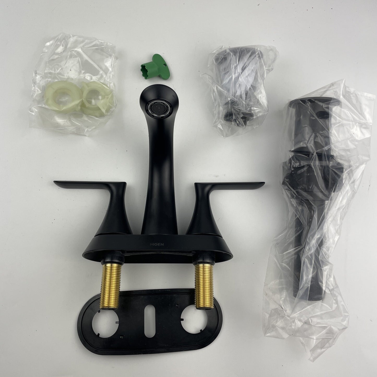 Moen 84515BL Findlay 4 in. Centerset Double-Handle Bathroom Faucet - Matte Black