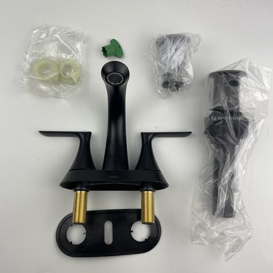 Moen 84515BL Findlay 4 in. Centerset Double-Handle Bathroom Faucet - Matte Black