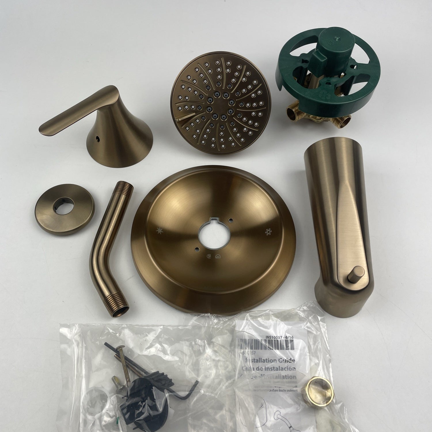 Moen 82518BZG Findlay 1-Handle 6-Spray Tub & Shower Faucet w/Valve Bronzed Gold