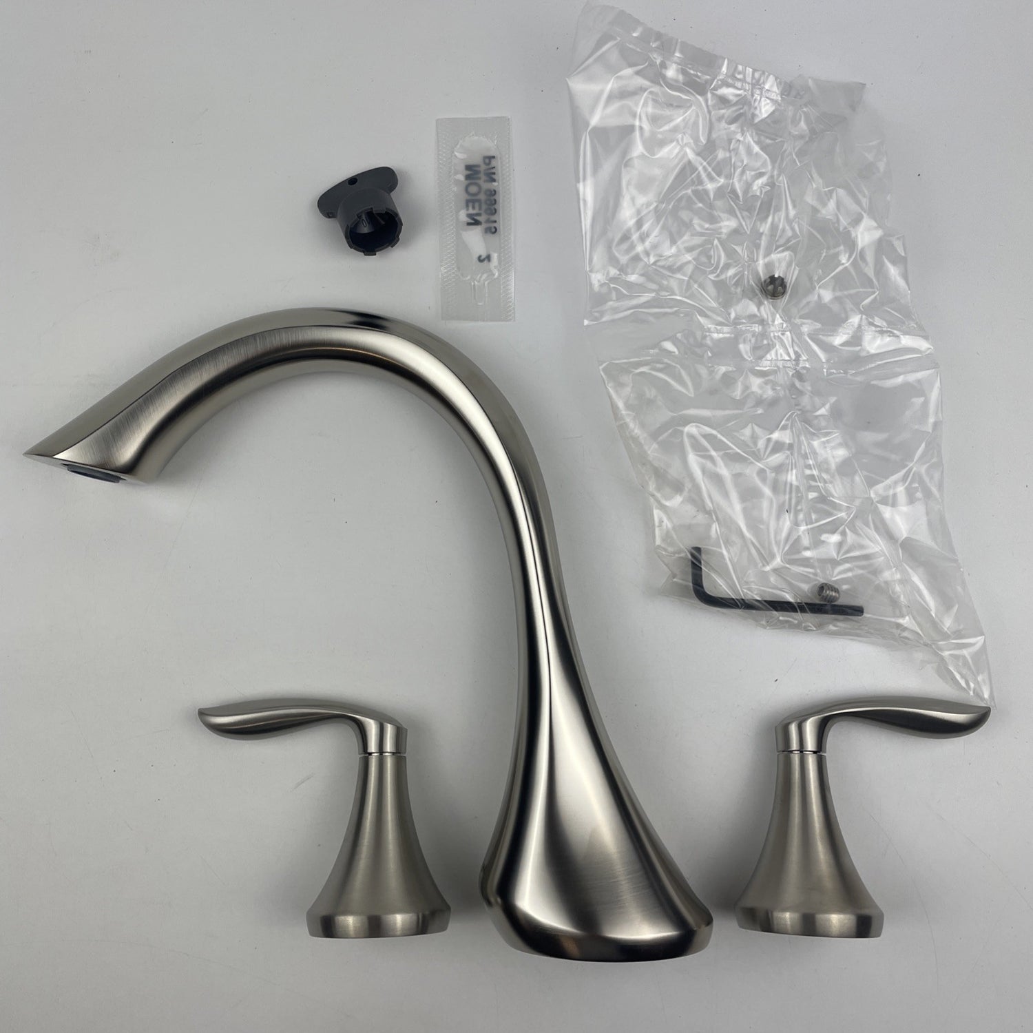 Moen T943BN Eva Two-Handle High Arc Roman Tub Faucet Trim Kit Brushed Nickel