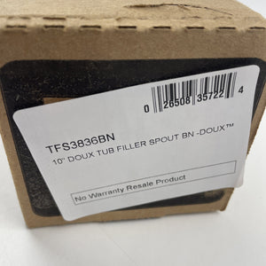 Moen TFS3836BN Doux 10-Inch Tub Spout Filler Non-Diverter Brushed Nickel