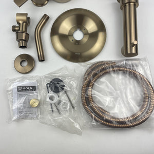 (READ) Moen 82618BZG Meena Posi-Temp 4-Spray Tub & Shower Combo Bronzed Gold