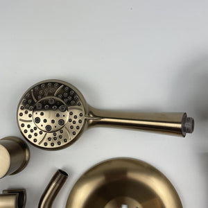 Moen 82618BZG Meena Posi-Temp 4-Spray Tub & Shower Combo Bronzed Gold