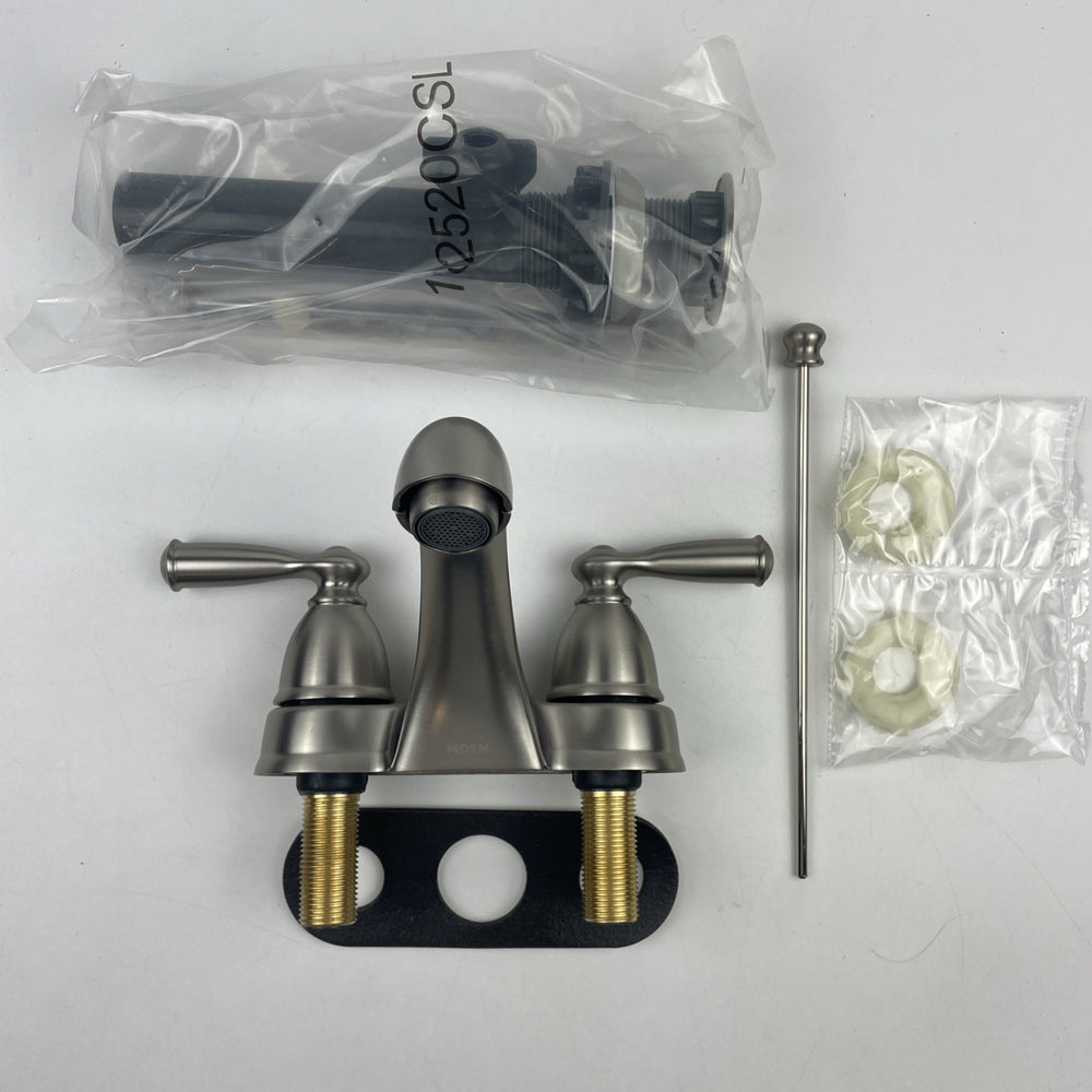Moen WS84912SRN Banbury 4 in Centerset 2-Handle Bathroom Faucet Brushed Nickel