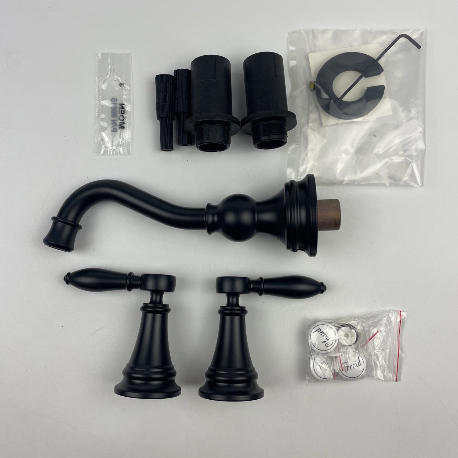 Moen TS42106BL Weymouth Two‑Handle Wall‑Mount Bathroom Faucet Matte Black