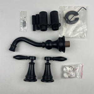 Moen TS42106BL Weymouth Two‑Handle Wall‑Mount Bathroom Faucet Matte Black